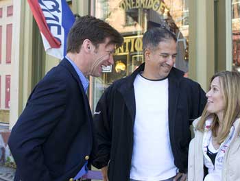 Matt Alexander greets his neighbors